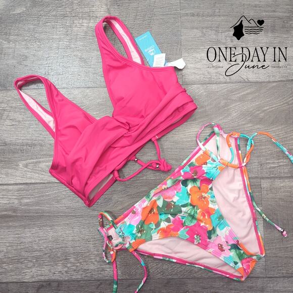 Cupshe Lace Up Tie Side Bikini Swimsuit Size M - Picture 3 of 7